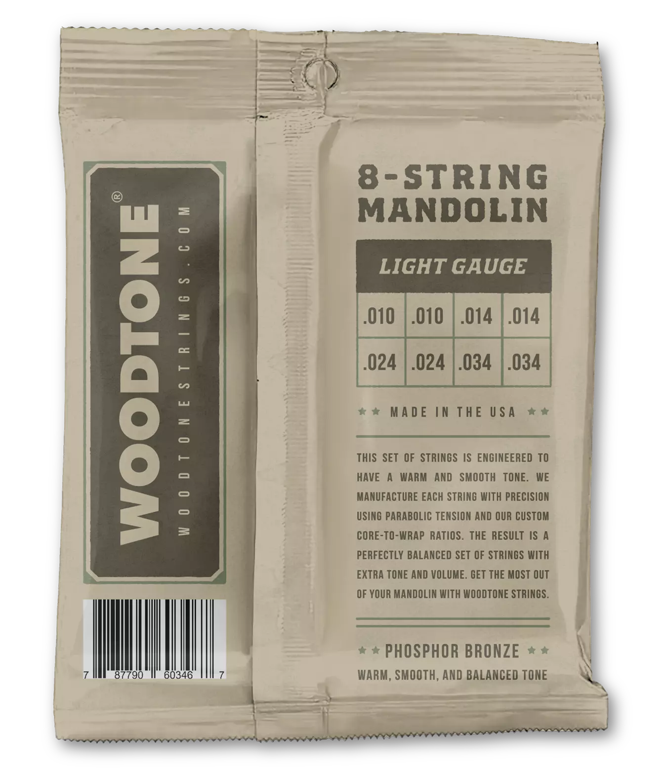 Woodtone Mandolin Strings / Light Gauge / Phosphor Bronze Non-Coated