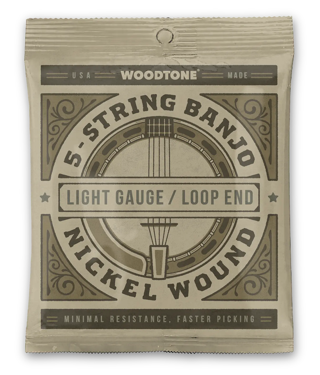 Woodtone 5-String Banjo Strings / Light Gauge / Nickel Wound Non-Coate ...